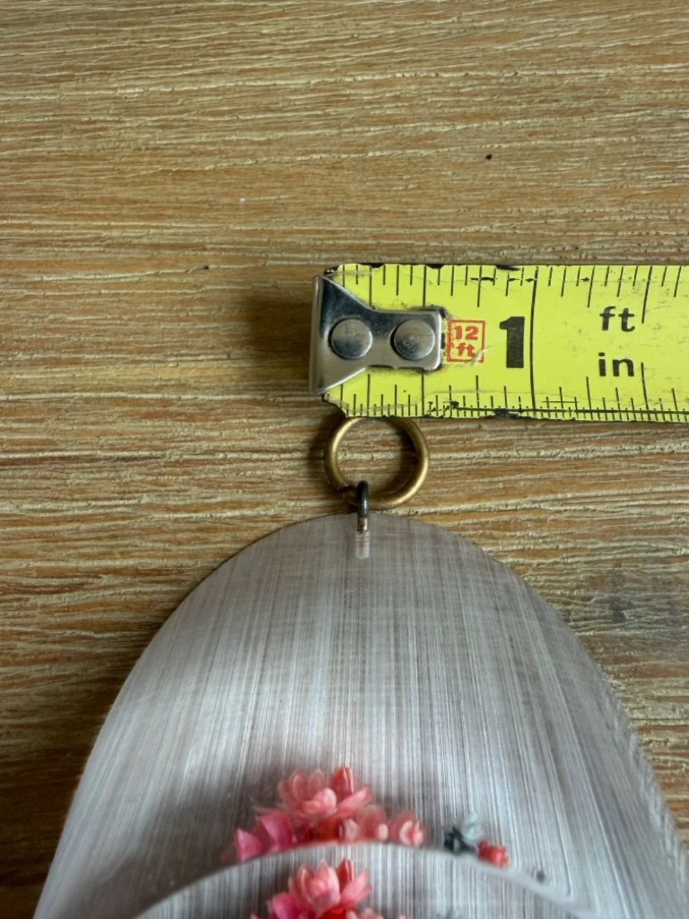 Vintage Dried Flower Resin Wall Hanging Oval Floral Retro Cottagecore Decor Art